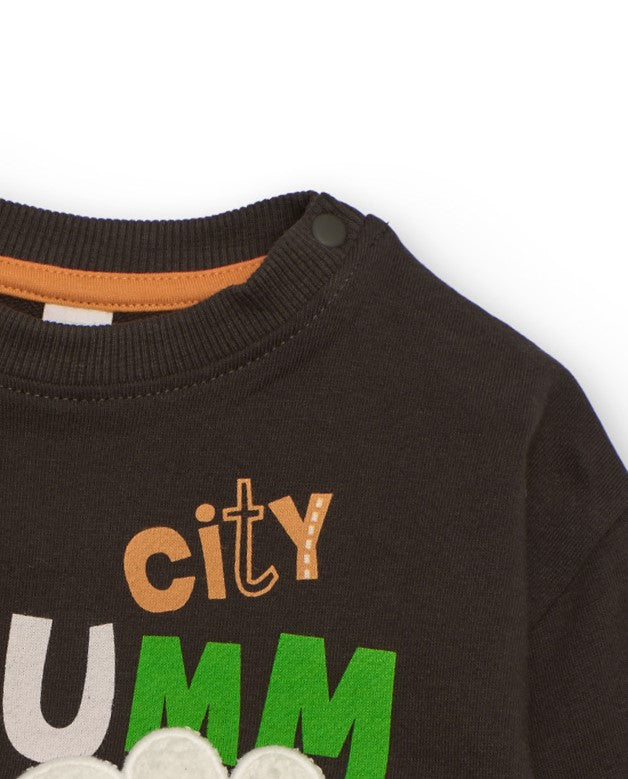 Felpa nera con stampa colorata “City Brumm” – Tuc Tuc Boy
