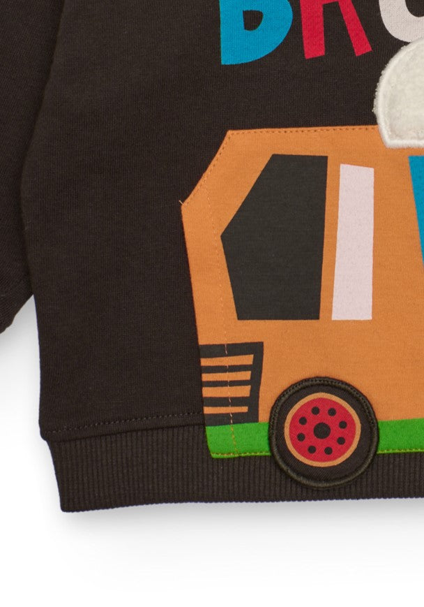Felpa nera con stampa colorata “City Brumm” – Tuc Tuc Boy