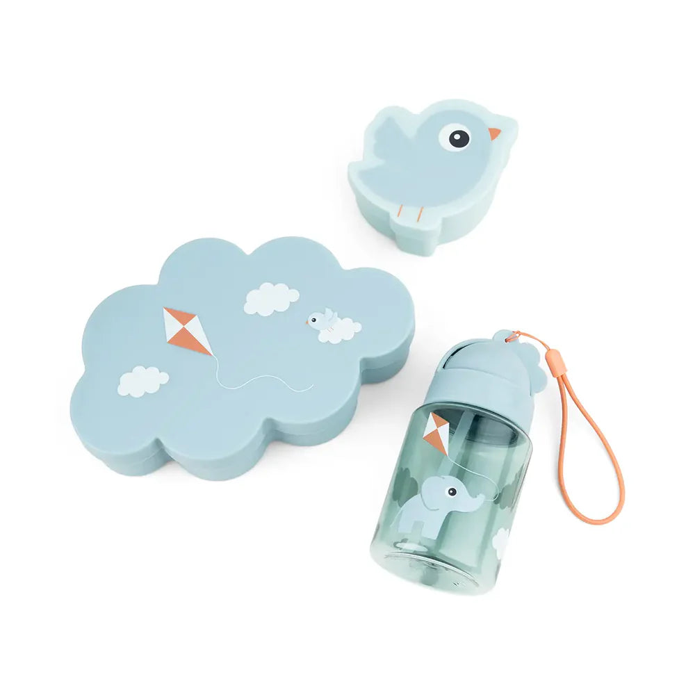 Lunch box e snack con bottiglia con cannuccia - Playground