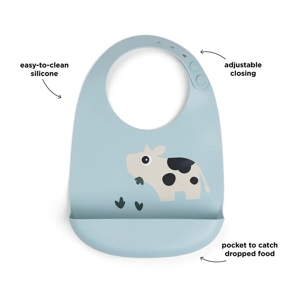 Bavaglio Impermeabile con Tasca - Collezione Tiny Farm - 100% Silicone