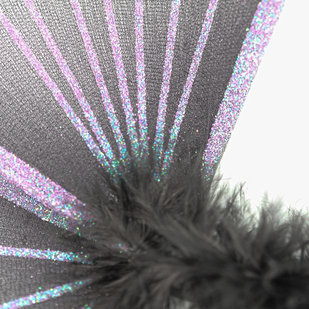 Ali di fata nere e viola glitterate