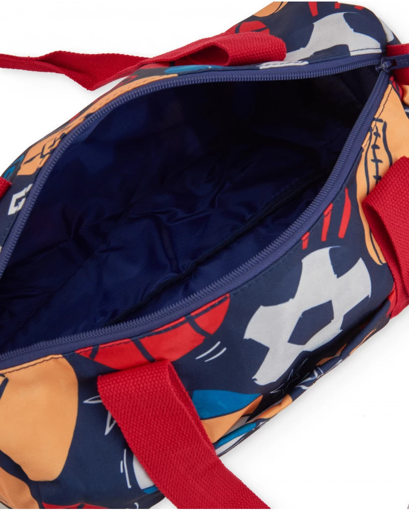 Borsa sportiva blu โ Stampa multicolor di palloni ๐๐๐