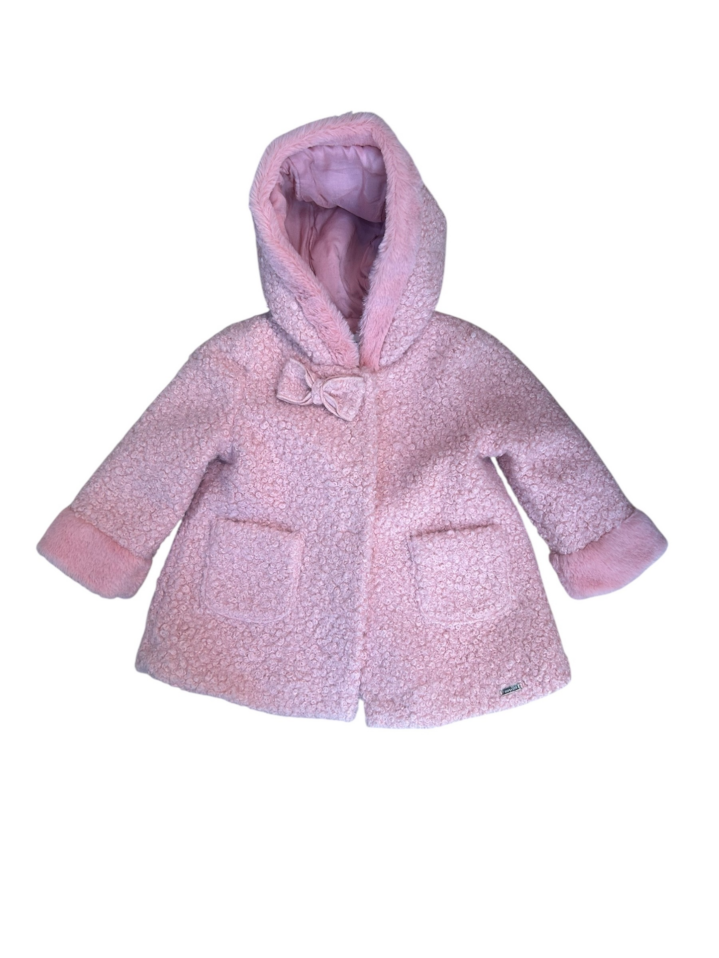 Cappottino Mayoral rosa con cappuccio-12 mesi (80 cm) - Second Hand