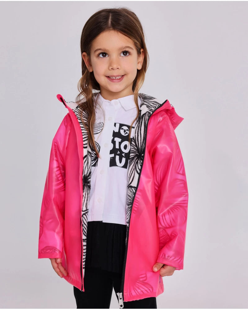 Impermeabile Fucsia con Stampa Floreale - TucTuc Girl
