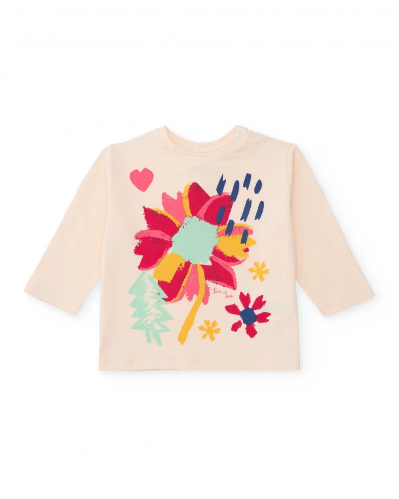 Maglietta a maniche lunghe con stampa floreale - TucTuc Girl