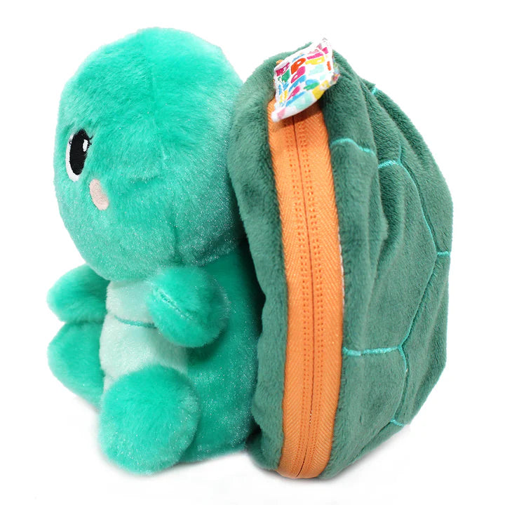 Peluche trasformabile 2 in 1 con zip – Tartaruga/Pesca