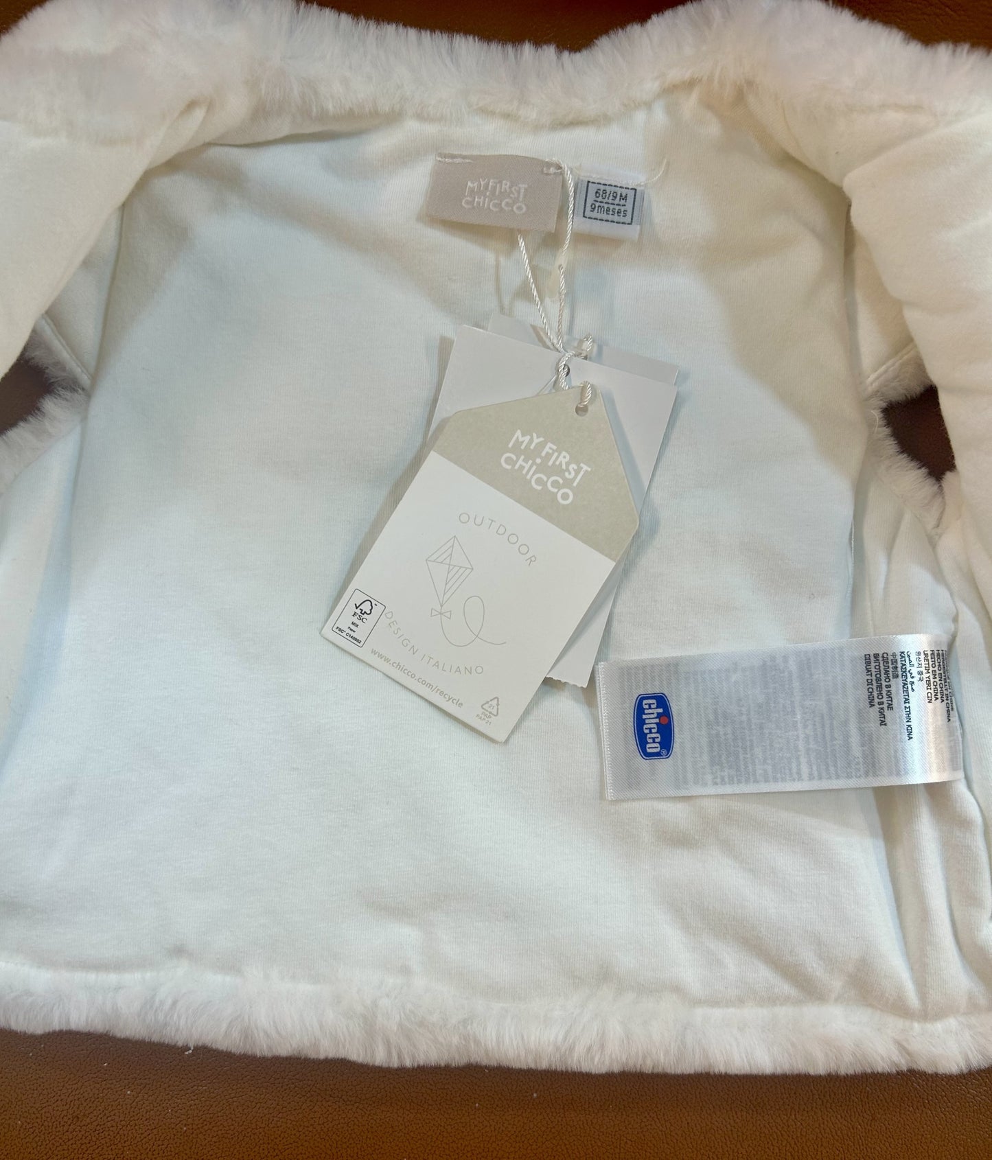 Gilet in ecopelliccia bianco – My First Chicco 9 mesi (68 cm)- Second Hand
