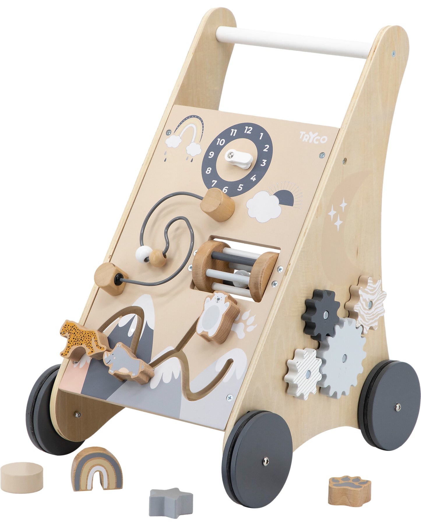 Carrello Primi Passi in Legno con Blocchi – Tryco Baby