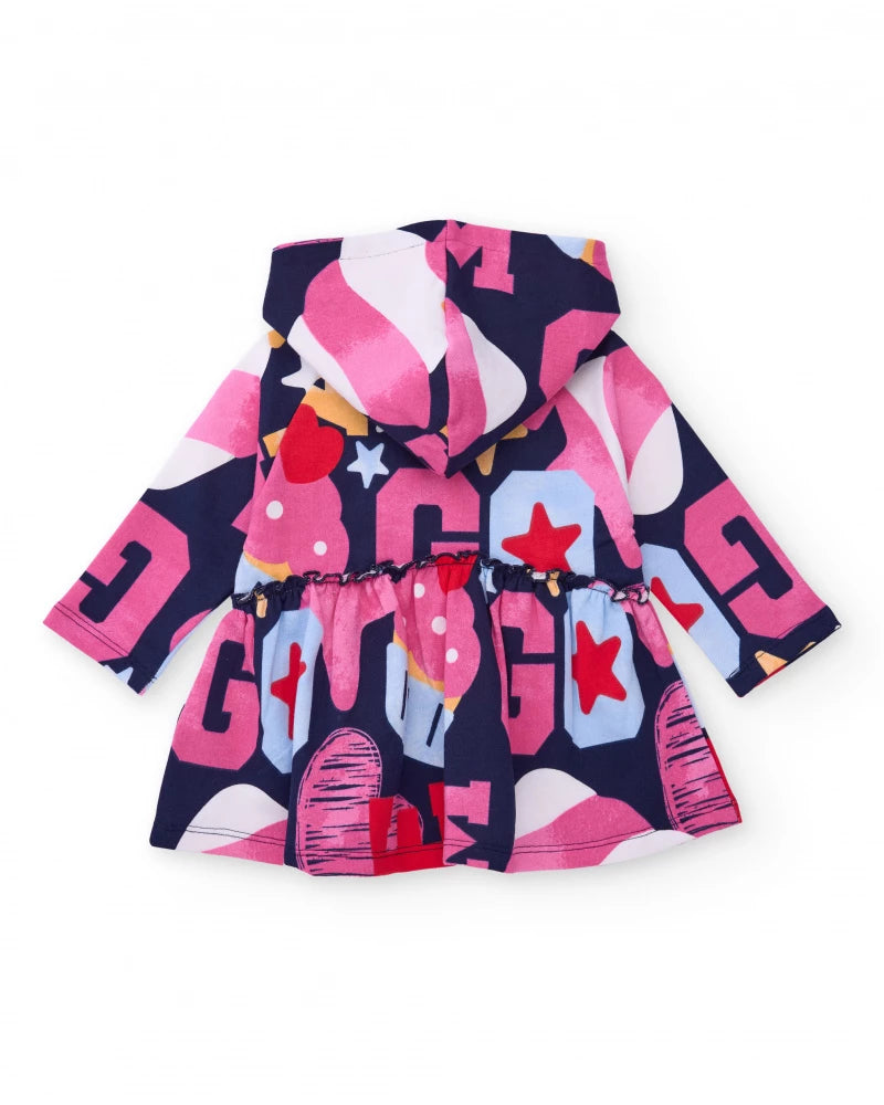 Vestito con cappuccio multicolore girl - Stelle e Lettere