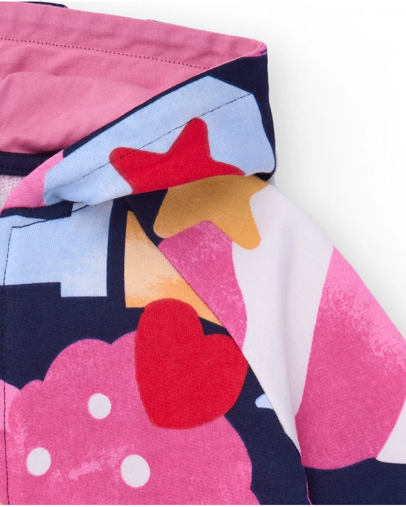 Vestito con cappuccio multicolore girl - Stelle e Lettere