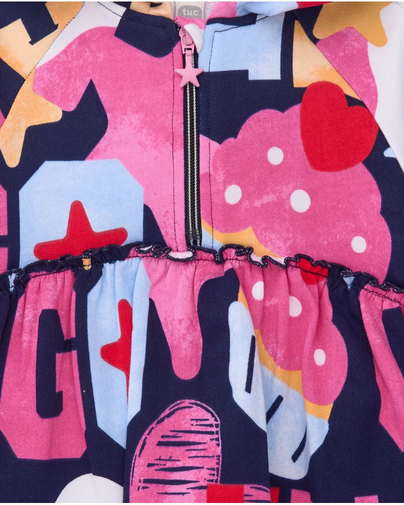 Vestito con cappuccio multicolore girl - Stelle e Lettere