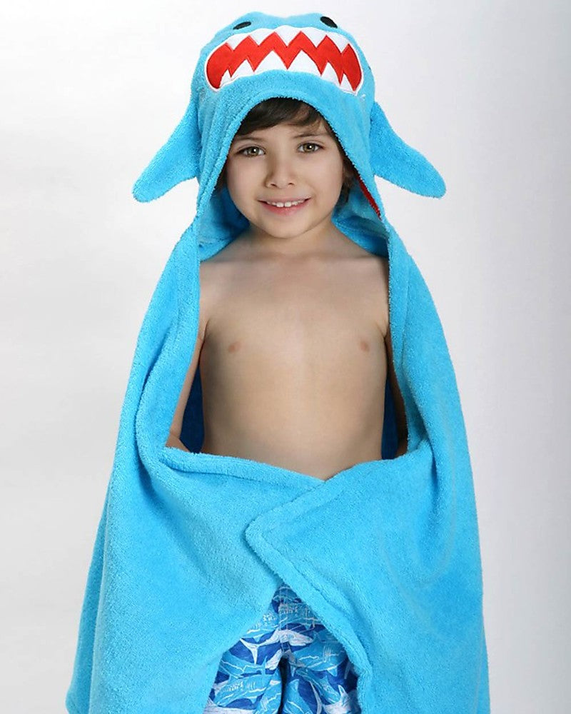 Asciugamano Bimbi con Cappuccio – Sherman lo Squalo (100% cotone)