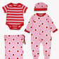Set regalo Newborn in cotone biologico con stampa di mele