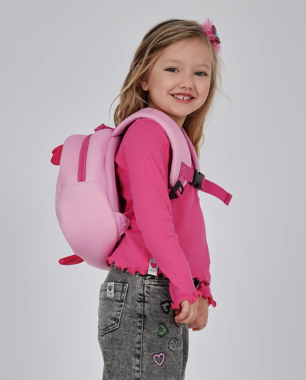 Zaino Bambina Rosa Confetto in Neoprene con Spallacci Regolabili