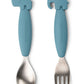 Set 2 Posate Bambino Antiscivolo Done By Deer – Forchetta e Cucchiaio in Silicone e Acciaio