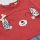 Vestito girl in felpa per neonata con motivo di cagnolino