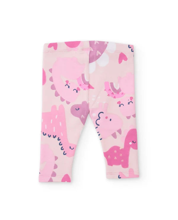 Completo neonata felpa e leggings con dinosauri - Newborn Girl