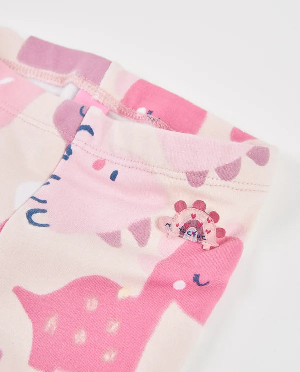 Completo neonata felpa e leggings con dinosauri - Newborn Girl
