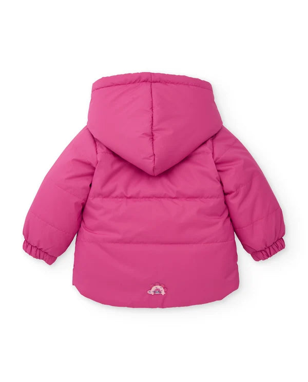 Giubbotto imbottito bambina con cappuccio – Dinosauro - Newborn - Girl