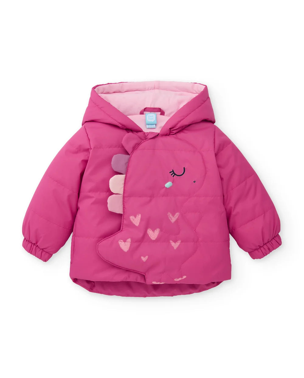 Giubbotto imbottito bambina con cappuccio – Dinosauro - Newborn - Girl