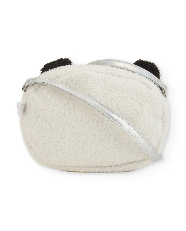 Borsa Panda Bambina in Peluche Effetto Montone con Tracolla