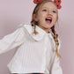 Blusa Girl Bianca in Cotone con Colletto Peter Pan e Bottoni