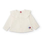 Blusa Girl Bianca in Cotone con Colletto Peter Pan e Bottoni
