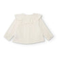 Blusa Girl Bianca in Cotone con Colletto Peter Pan e Bottoni
