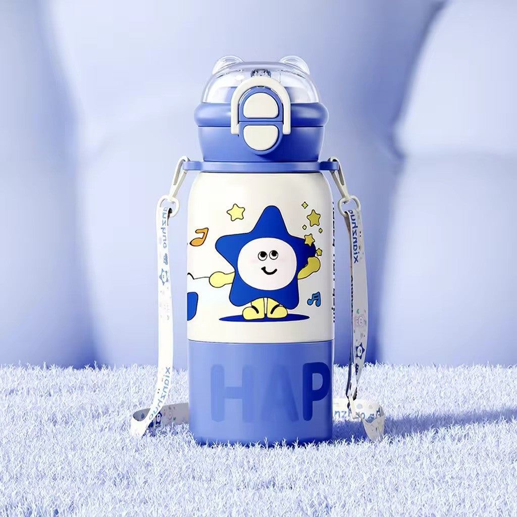 Borraccia Termica Bambini 500ml  – Acciaio Inox  3 in 1 con cannuccia