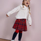 Gonna Pantalone Girl a Quadri Rossi e Blu Navy con Bottoni