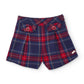 Gonna Pantalone Girl a Quadri Rossi e Blu Navy con Bottoni