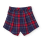 Gonna Pantalone Girl a Quadri Rossi e Blu Navy con Bottoni