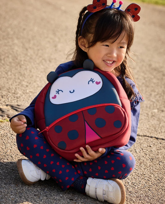 Zaino Bambina Coccinella Rosso in Neoprene con Spallacci Regolabili