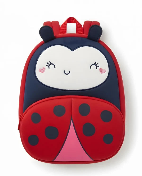 Zaino Bambina Coccinella Rosso in Neoprene con Spallacci Regolabili