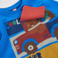 Maglia Boy Blu in Cotone con Stampa Auto – Maniche Lunghe