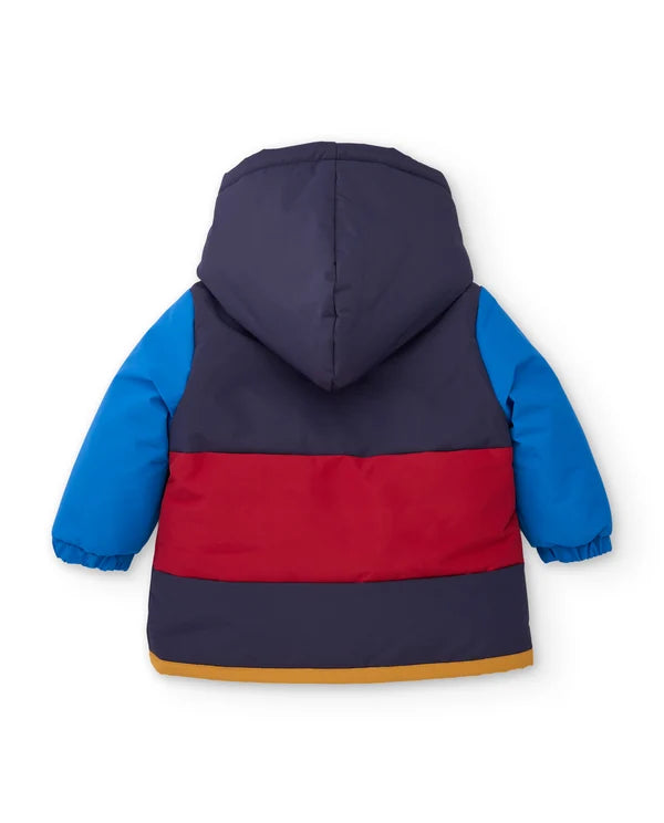 Giubbotto Invernale Boy Impermeabile con Cappuccio – Blu e Rosso