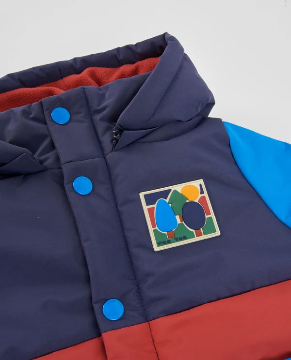 Giubbotto Invernale Boy Impermeabile con Cappuccio – Blu e Rosso