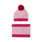 Set Berretto con Pompon e Scaldacollo Rosa Bambina