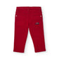 Pantaloni Boy Rossi in Cotone Elasticizzato con Tasche