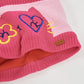 Set Berretto con Pompon e Scaldacollo Rosa Bambina