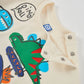 Felpa Boy in Cotone con Stampa Dinosauri Colorati