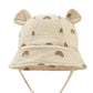Cappello da sole Newborn in mussola con orecchie - Beige con arcobaleno