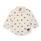 Camicia Boy Bianca in Cotone con Stampa Fantasia e Bottoni