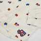 Camicia Boy Bianca in Cotone con Stampa Fantasia e Bottoni