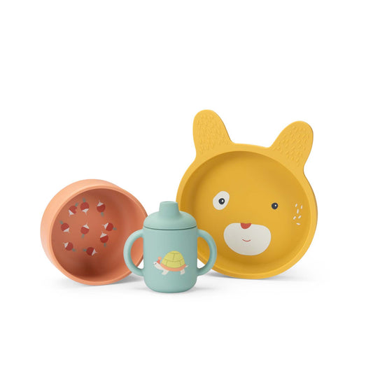 Set pranzetto silicone Trois Petits Lapins