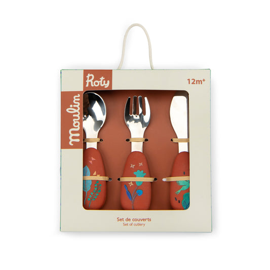 Set Posate Bambino in Silicone e Acciaio Inox