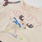 Vestito Girl in Cotone con Stampa Alce e Gonna a Quadri