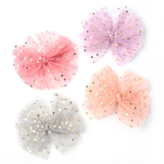 Fiocco in Rete per Capelli con Paillettes su Clip