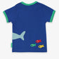 Maglietta per bambini in cotone biologico a maniche corte con applicazione di squalo - boy