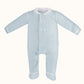Tutina Newborn in cotone e velluto Sweet Azzurro